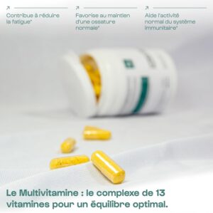 Nutrielement - Multivitamines 13 vitamines Riche en vitamine D, C, E, B3, B5, B6, B1 Sante et Sport Renforcement Immunitaire