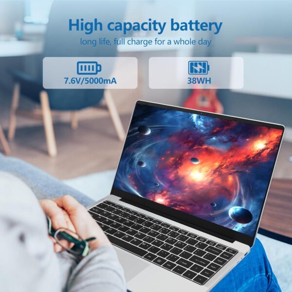 rumlawn Celeron N4000 Laptop, 14.1 Inch Laptop, Graphics Card UHD 600, 6GB RAM, 256GB SSD (Expand to 1TB), Laptop Win115000mAhTF C