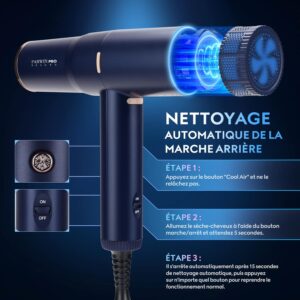 PARWIN PRO BEAUTY Seche-cheveux Sechage Rapide Professionnel, Moteurs Sans Balais a Faible Bruit avec 110,000RPM2000W, ionique hair