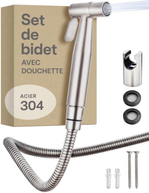 Hand Bidet Sprayer Praknu Complete Stainless Steel Kit