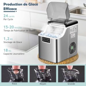 Machine à glaçons GOPLUS 18 kg/24 h, auto-nettoyage