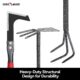 FLORA GUARD 6 Pcs Garden Tools Stainless Steel Garden Tool Kit with 2-in-1 Hoe, Treulle, Rakes, Weeder Knife, Hammered Finish, for P