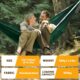 NATUREFUN Hamac Ultra-leger de Voyage Camping 300 kg Capacite de Charge,(275 x 140 cm) Nylon a Parachute 2 x Mousquetons de quali