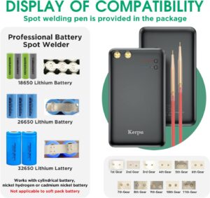 Machine a souder par point,Kerpu 5000mah 11 Grades supporte le mode AutoManuel avec 5M Feuille de Nickel,support de batterie