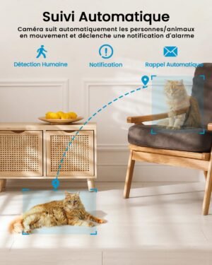 Caméra de surveillance ieGeek 2K 360 WiFi intérieure lot 2