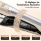 Lisseur Vapeur Champagne Golden Goods Steampod Pro Vapeur puissante, Fer a Boucler 10 reglages de temperature jusqu'a 230oC, Tous ty