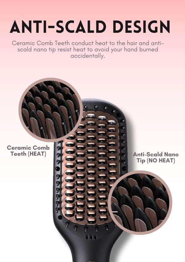 Brosse lissante ionique en ceramique MEGAWISE Pro pour salon de coiffure Technologie de chauffage rapide MCH 20 s avec arret autom