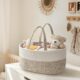 Maliton Panier Rangement Bebe, Rangement Lange Bebe avec Compartiments et Poignees, Couches Bebe Portable, Panier Organisateur Bebe