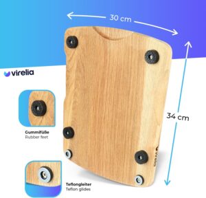 Virelia Planche Coulissante pour Thermomix TM6 TM5 Support en Bois de Chene FSC Plateau Glissant pour Deplacement Facile Acces