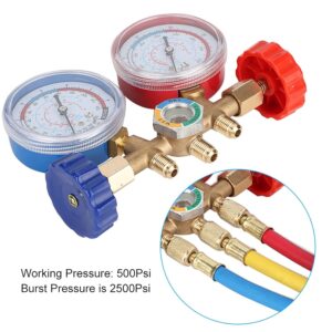 71uT29MFVES._SL1500_.jpg Manomètre de pression Fydun, tuyau adaptateur clim auto