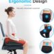 Ajiteogy Coussin de Bureau en Mousse memoire - Ergonomique et Respirant pour Un Confort prolonge - Housse Amovible et Lavable - Noir