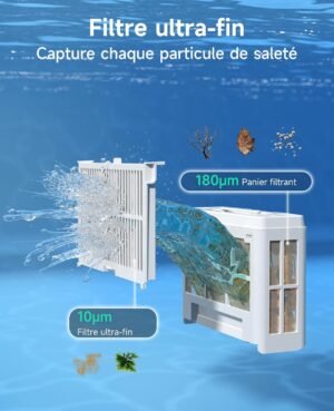 WYBOT C2 Wireless Pool Robot for Buried Pools 150m2, Double Filtration, 3 Motors, Powerful Suction, Cleaning Walls Water Line, 180