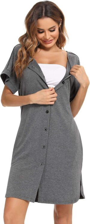 71ujMu4noaL._AC_SL1500_-2.jpg Chemise de Nuit Maternité iClosam Allaitement Devant S-XXL