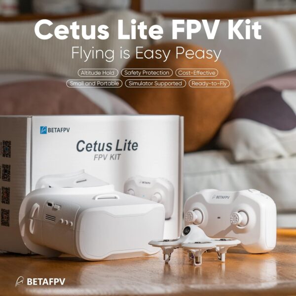 BETAFPV Cetus Lite FPV RTF Drone Kit avec Fonction D'auto-Protection de Maintien D'altitude Simulateur de Prise en Charge des Modes