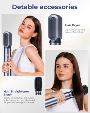 Air Styler 6 In 1 Hair Styler avec Seche Cheveux, Brosse Soufflante, Brushing Brosse Soufflante, Brosse Lissante Cheveux, Boucleur a