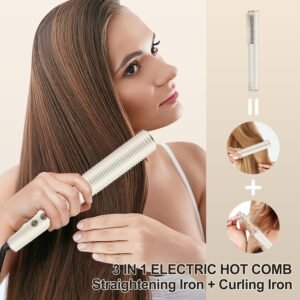 Brosse lissante ionique Banaone 2-en-1 anti-brûlure 25s