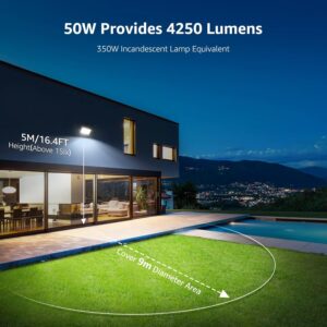 Lepro Projecteur LED Exterieur 50W 2 Pieces, 4250LM Spot Led , 5000K Blanc Froid , IP65 Etanche Eclairage de Securite, Projecteur po