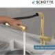 SCHUTTE 79770 London Robinet de cuisine avec douchette extractible, robinet pivotant a 360 degres pour evier de cuisine avec mitigeu