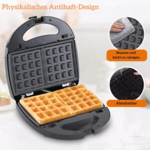 71wFeXHy98L._AC_SL1500_.jpg OKYUK Gaufrier, Gauffrier multifonctions 750W avec 6 plaques de gril antiadhesives amovibles, gauffrier repondant a differents besoi