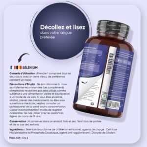 Selenium 200mcg, L Selenomethionine, 365 Comprimes Vegan (1 An), 1 Comprime Tous Les 2 Jours, Selon L'EFSA, Le Selenium Contribue a