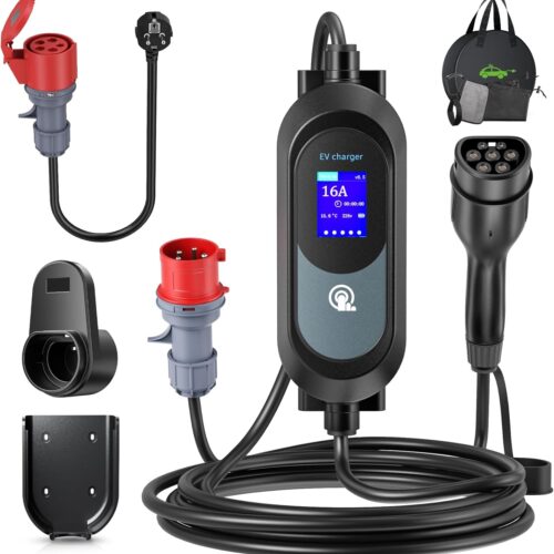 Evjuicion Electric Car Charger 11kw, three-phase, 6m, EV Charger Type 2, 6A8A10A13A16A Type 2 cable, Time Charger, Electric Ca