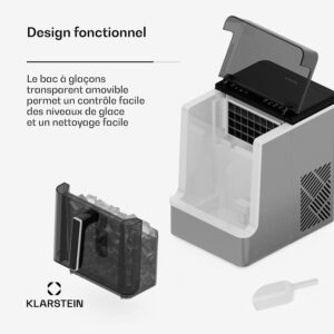 Machine à glaçons Klarstein inox 23 kg/24h, nettoyage auto