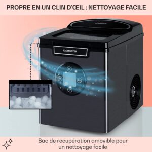 Machine à glaçons Klarstein 1,8 L, 12 kg, 3 tailles