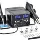 CREWORKS 2 en 1 Station de Soudage 8582D avec Pistolet a Air Chaud 750W Fer a Souder 75W 200-480C Affichage LED Numerique