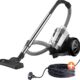 Tisoutec Aspirateur sans sac - 1600 W - 70 dB - Filtre HEPA - Buse de sol pour parquet, tapis, carrelage, puissant - Avec cable de 5