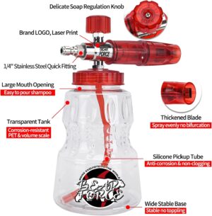 BEAR FORCE Pistolet pulverisateur pour nettoyeur haute pression M22- ID14MM et connecteur rapide 6,35 mm - Lance a mousse neige pour