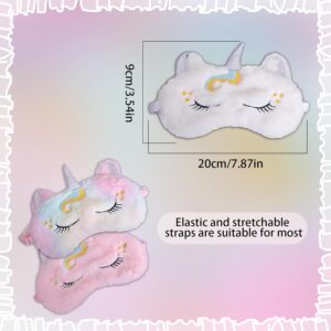 3 Pieces Licorne Masques de Sommeil Kit, Yeux Masque, Yeux Bandes pour Femmes Filles Enfants Moelleux Maison Lit Voyager Vol De Voit