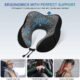 Eono Coussin de Voyage, Oreiller de Voyage a Memoire de Forme, Coussin Voyage Ergonomique pour Avion et Train, Masque pour Dormir, B