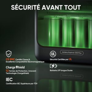 Generateur Electrique Solaire Jackery Explorer 300 Plus avec 40W Mini Panneau Solaire, 288Wh300W Batterie LFP avec 3000 Cycles, Sta