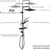 Gorbach Rainfall Shower Column without Tap Stainless Steel Adjustable Wall Mounted Shower Set Rain System with Rain Shower Head, She
