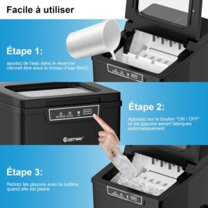 Machine à glaçons COSTWAY 12 kg/24h, comptoir portable