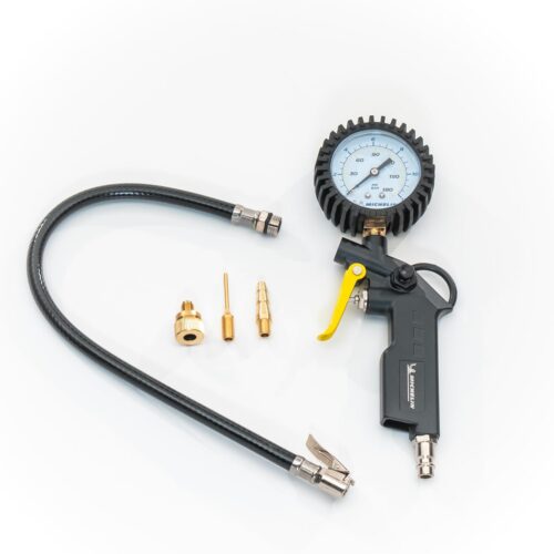 71xaehXH9rL._AC_SL1500_.jpg Michelin Tyre Inflator with Double Scale Pressure Gauge, Inflator Gun with Flexible Tube, Compressor Pressure Gauge with Pressure Ra