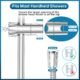 SREWOHS 70cm Stainless Steel Shower Rail with Shower Head Holder, Adjustable and 360 Rotatable (1Slider Set)