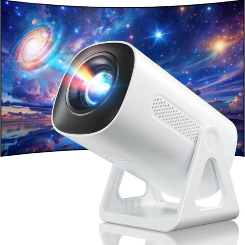 2025 Upgraded Android 11.0 Video Projector, Mini Projector with WiFi and Bluetooth, 4K 1080P Portable Projector, 270 Rotation H