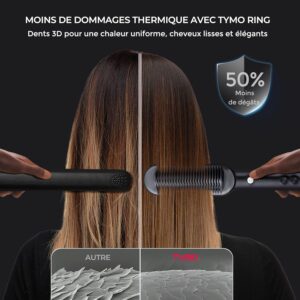 Brosse lissante TYMO peigne chauffant chauffe 25s 5 réglages