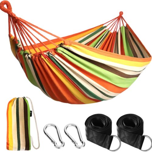 Anyoo Hamac d'exterieur de Camping, en Plein air Portable en Toile, Leger avec Sangles respectueuses des Arbres, Sac de Transport, P