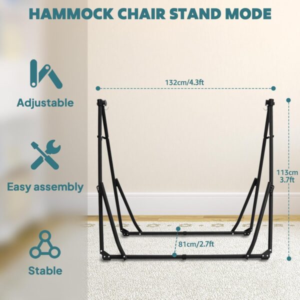 Anyoo Hamac et Chaise avec Support Double Usage Pliable pour Interieur et Exterieur