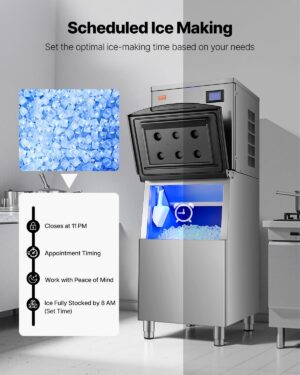 Machine à glaçons VEVOR 204 kg/24 h, tête inox autonettoyante