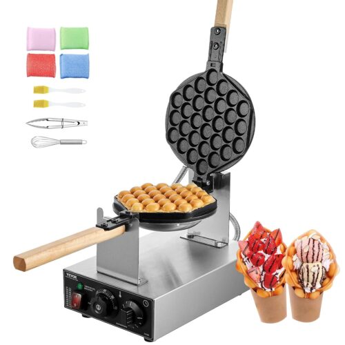 Gaufrier à bulles VEVOR 1400W inox rotatif 180° antiadhésif