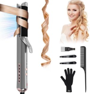Styler de Flux d'Air Lisseur Boucleur Cheveux 2 en 1 PARWIN PRO BEAUTY Fer a Lisser avec Ventilateur Frais, 130-220 C, avec ecran LE