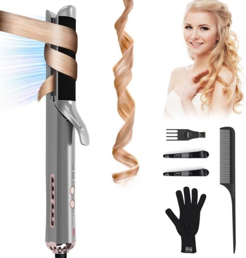Styler de Flux d'Air Lisseur Boucleur Cheveux 2 en 1 PARWIN PRO BEAUTY Fer a Lisser avec Ventilateur Frais, 130-220 C, avec ecran LE