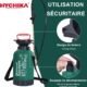 HYCHIKA Pulverisateur de Jardin 5L, Pulvisirateur de Jardin Pulverisateur a Pression 5L, Pressure Sprayer, Buse Reglable, Soupape de