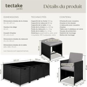 71yyP-17f8L._AC_SL1500_.jpg Salon de jardin en résine tressée TecTake 8 chaises table