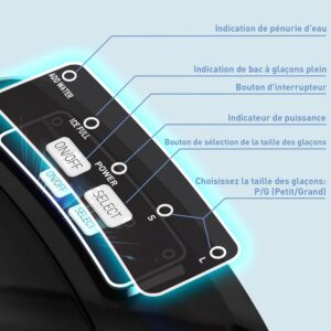 71z1QBA0VL._SL1500_.jpg Machine à glaçons Todeco 2,2 L, 12 kg/24h, autonettoyante