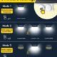 Lampe solaire extérieure détecteur de mouvement 248 LED 3 modes