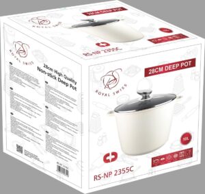 71zAI10spL._AC_SL1200_.jpg Royal Swiss Marmite induction - Poele induction avec Poignees amovibles - Ø 28 cm 10,5 litres - Casseroles a soupe avec couvercle